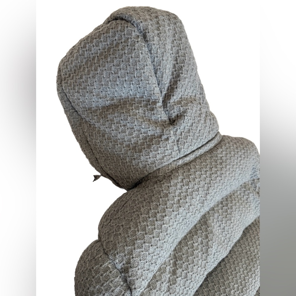 Maniere De Voir Grey Puffer Coat With Hood Size 4 - Picture 10 of 16
